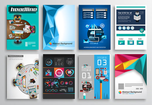 Set of Flyer Design, Infographics. Brochure Designs