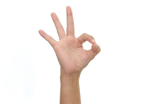 woman hand showing ok sign