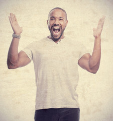 young cool black man angry gesture