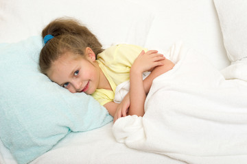 Fototapeta premium little girl in bed