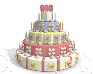 Fototapeten Kuchen mit Nummer 900 © emieldelange