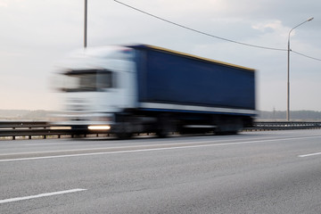 a  truck in movement