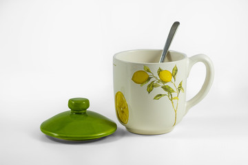 tazza decorata con limoni