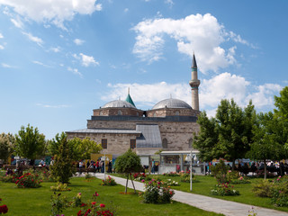 Fototapeta na wymiar Mevlana museum mosque in Konya, Turkey