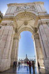 Triumphal Augusta Arch located in Lisbon, Portugal.