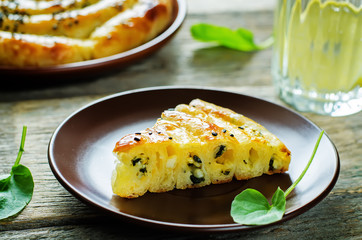 pie with cheese and spinach