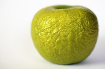 contracted green dry apple