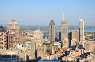 Fototapeta premium Montreal city skyline in financial district, Montreal, Quebec