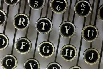 Letters from above on an old typewriter