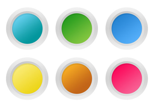 Set of colorful rounded buttons