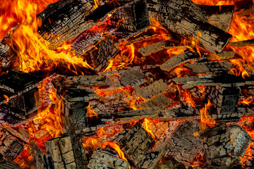 Embers from wood pallets