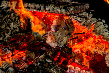 Embers from wood pallets