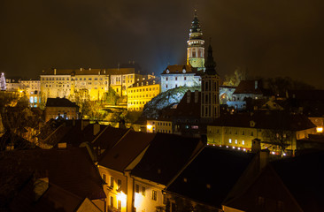 Fototapeta na wymiar Cesky Krumlov Castle night view