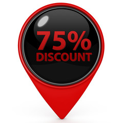 Obraz premium Discount 75 pointer icon on white background