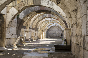 Agora of Smyrna ruins from 4th century BC Izmir Turkey 2014