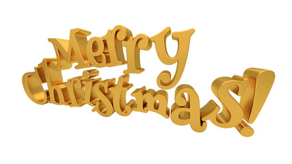 Merry Christmas lettering isolated
