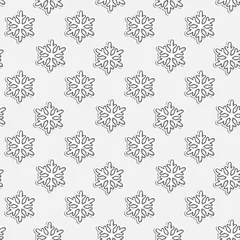 Poster Seamless pattern with white snowflakes © AldanNa