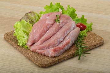 Raw pork schnitzel