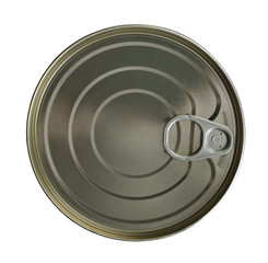 can on white background, view from the top