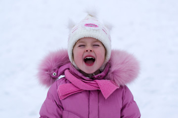 little girl in the winter