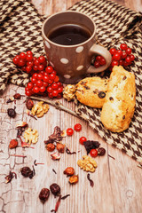 healthy tea with briar and guelder