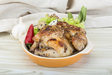 Quail grilled