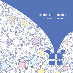 Vector ornamental abstract swirls Christmas gift box silhouette