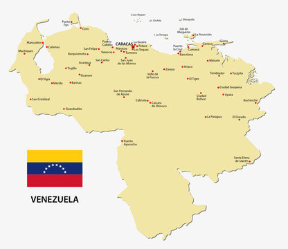 venezuela map with flag