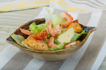 Caesar salad with shrimps