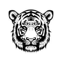 Tiger Head BW
