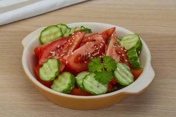 Tomato and cucumber salad