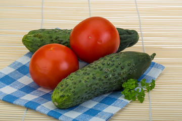 Tomato and cucumber