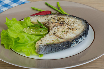 Grilled shark steak