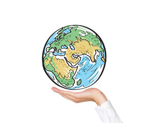 hand holding earth