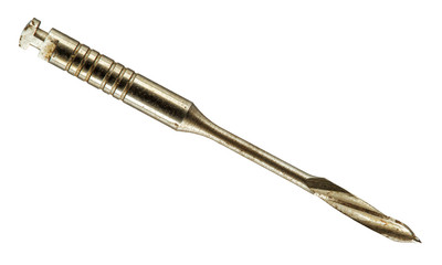 sharp rusty old tools dentist on white background