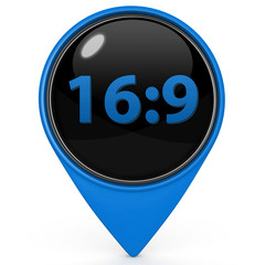 16:9 pointer icon on white background