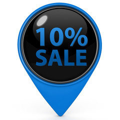 Sale ten percent pointer icon on white background