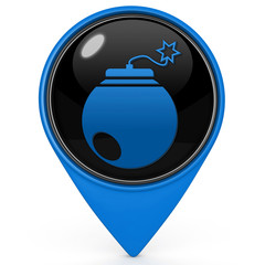 Bomb pointer icon on white background