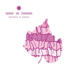 Vector pink ruffle fabric stripes leaf silhouette pattern frame