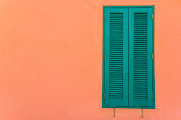 Italian style shutters in an old house