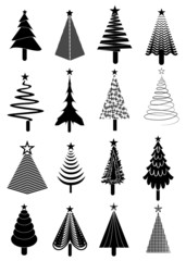 Christmas tree icons set