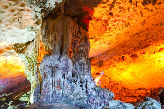 SUNG SOT cave is famous place in Ha Long bay, vietnam