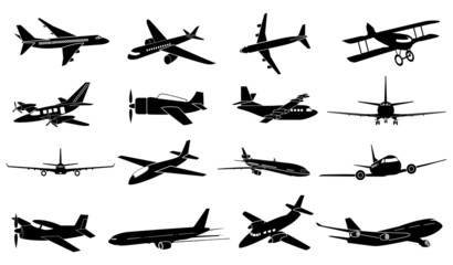 Airplane icons set - 74563299