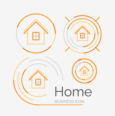 Thin line neat design logo set, home idea