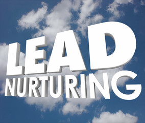 Fototapeta premium Lead Nurturing Cloud Sales Process 3d Words Prospects Customers