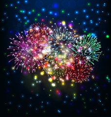 Naklejka premium happy new year with firework