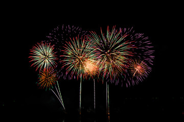 Fireworks on black background