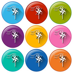 Circle buttons with a windy weather