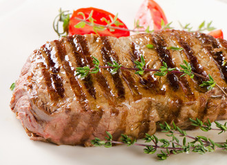 Beef steak with fresh herbs