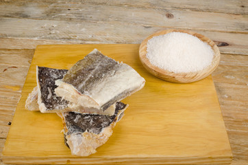 Pieces of salt preserved fish